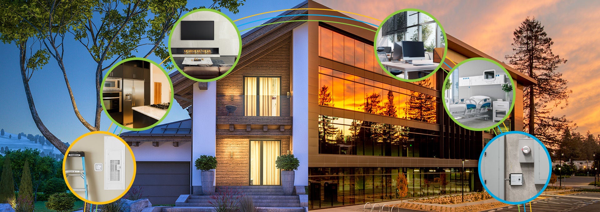 Bâtiment résidentiel et de bureau présentant des applications potentielles de LST