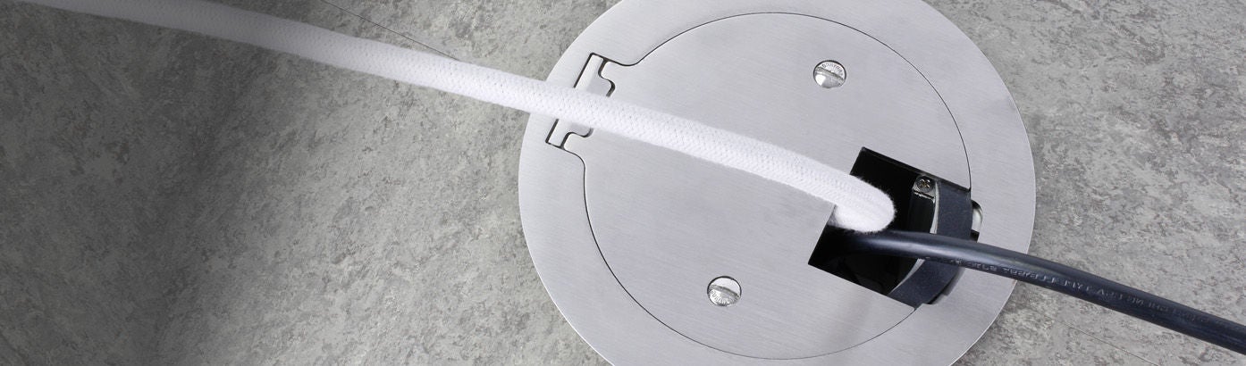 Boîte de plancher en béton - Plaque affleurante en acier